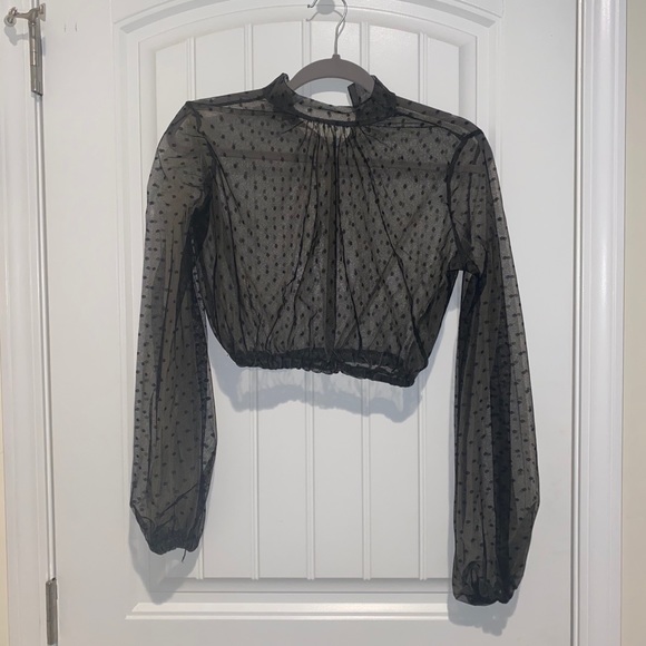 None Tops - SHEER CROP LONG SLEEVE MUST HAVE!